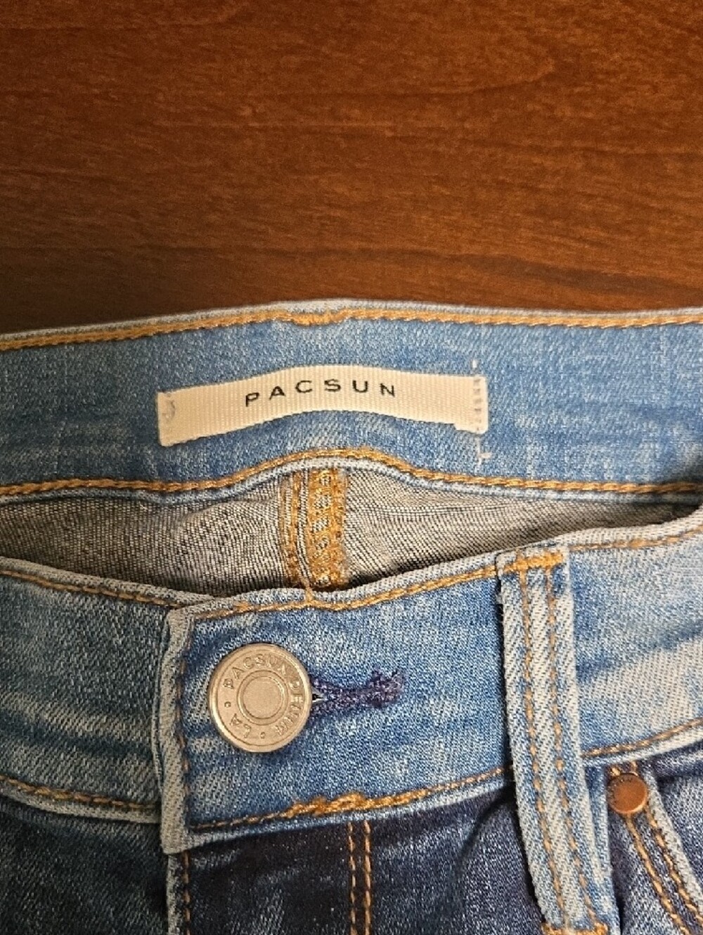 PacSun Two-Tone Blue Patchwork Skinny Jeans - Picture 2 of 5